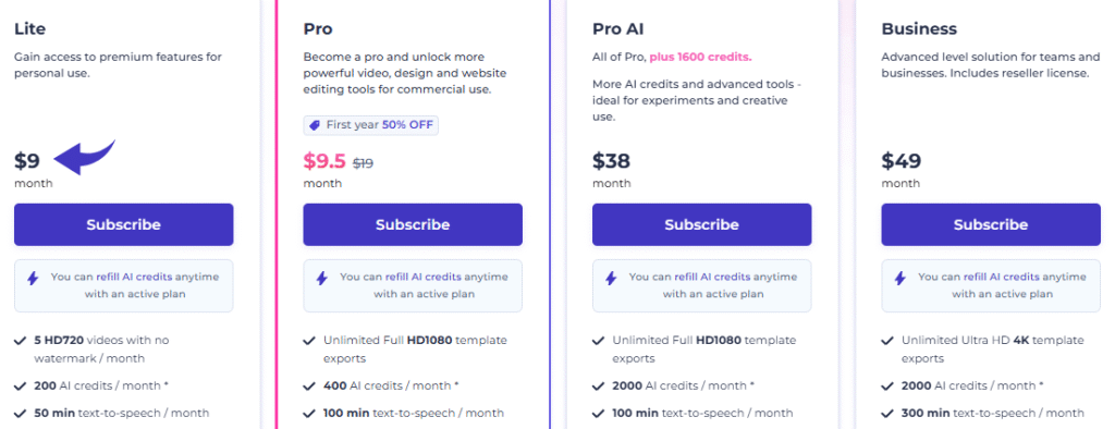 Renderforest Pricing1