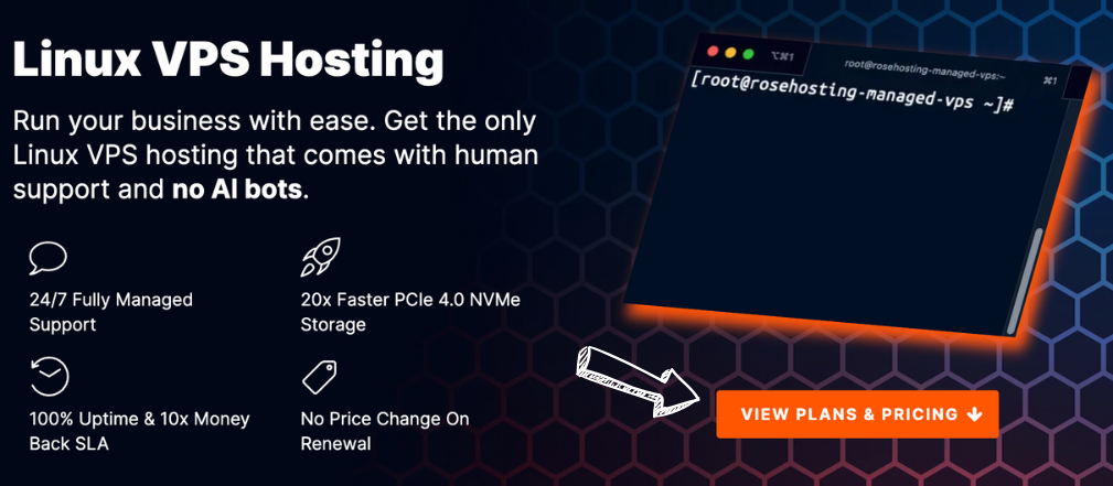 RoseHosting linux VPS hosting