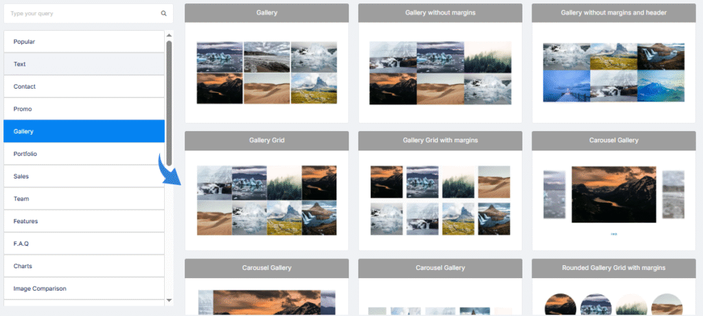 Site123 Image and icon gallery