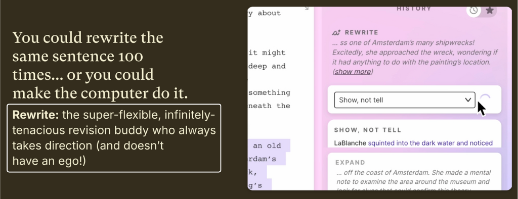 Sudowrite Review: Best AI Writing Partner in 2026 9 Sudowrite rewriter