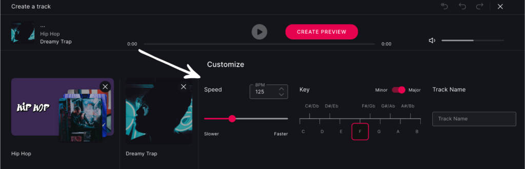 soundful Track Preview and Generation