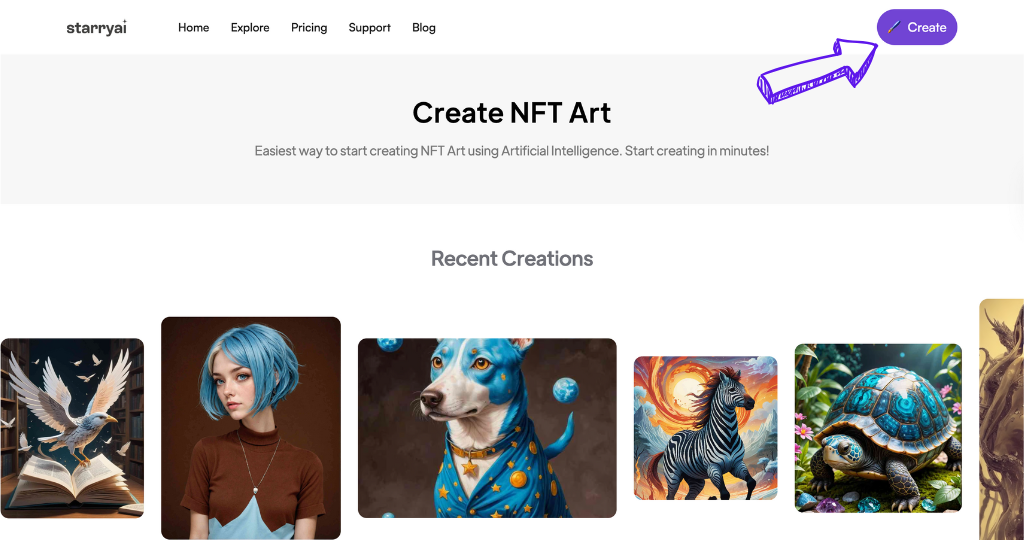 StarryAI NFT Art Creator