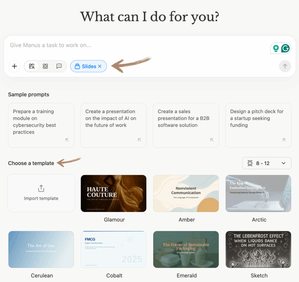 Manus AI Slide Generator