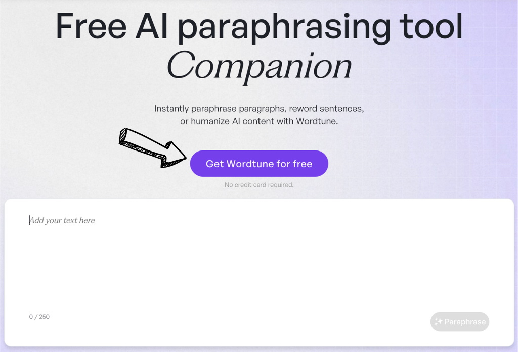 Wordtune paraphrasing