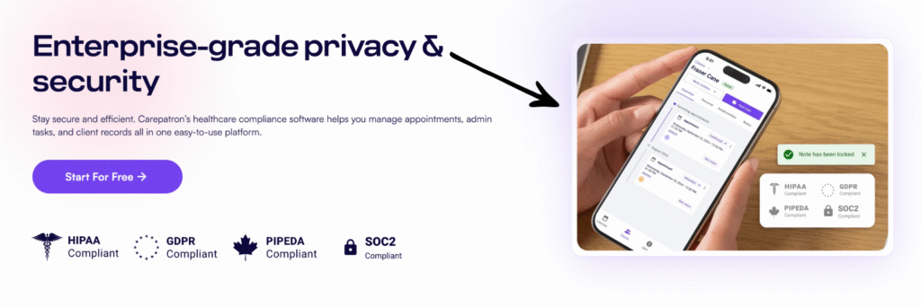 carepatron grade privacy & security