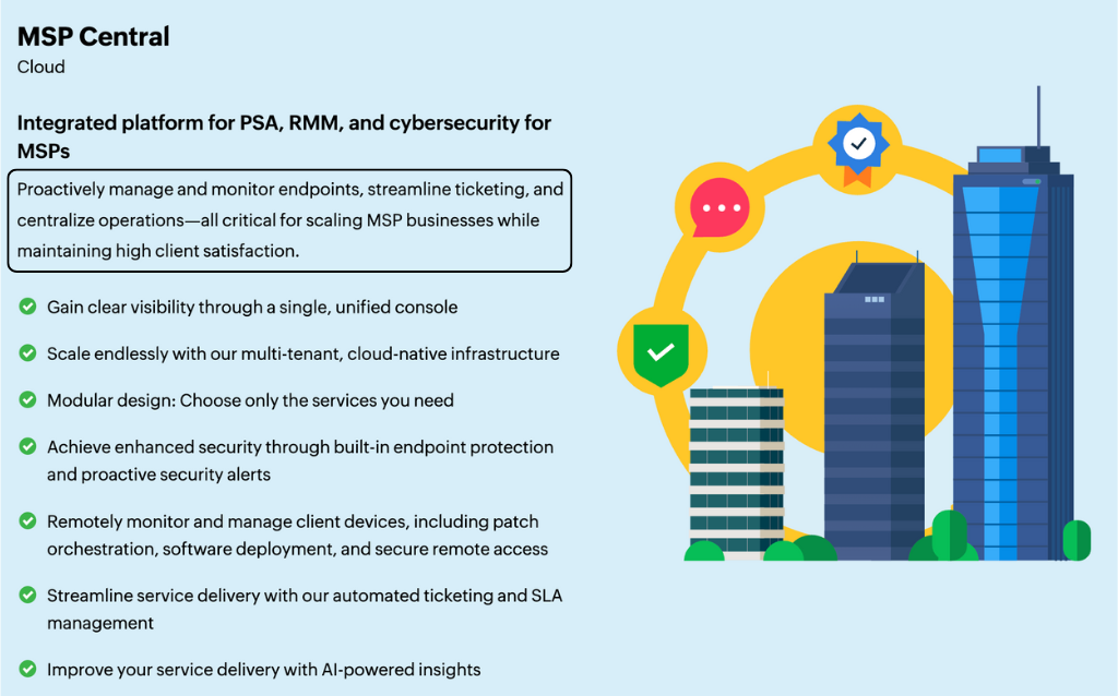 manage engine MSP central