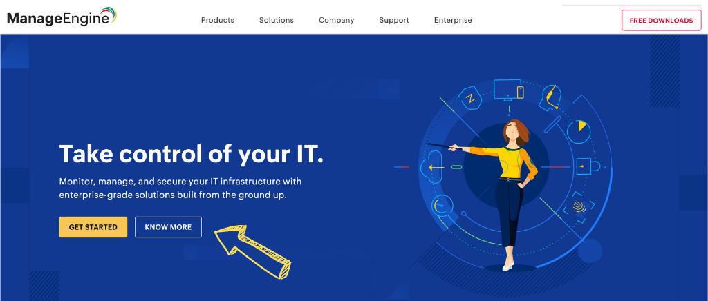 ManageEngine homepage