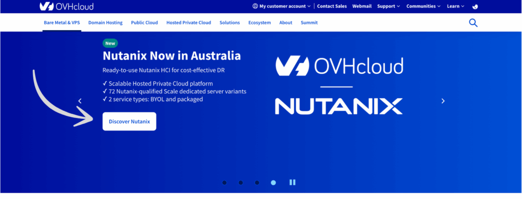 ovhcloud homepage