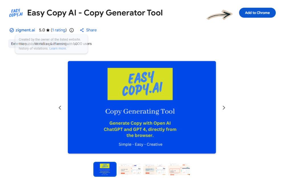 Copy AI Chrome Extension