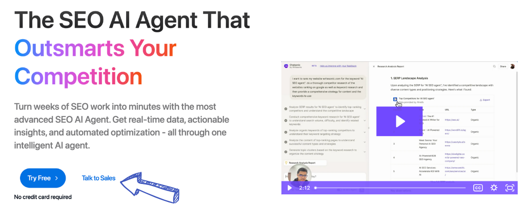 Writesonic SEO AI Agent