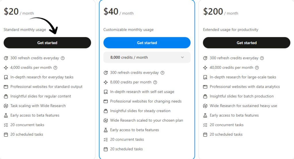 Manus AI PricingManus AI Pricing