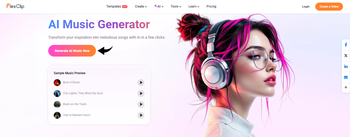 How to Use FlexClip: Complete Feature Guide (2026) 7 FlexClip AI Music Generator Image