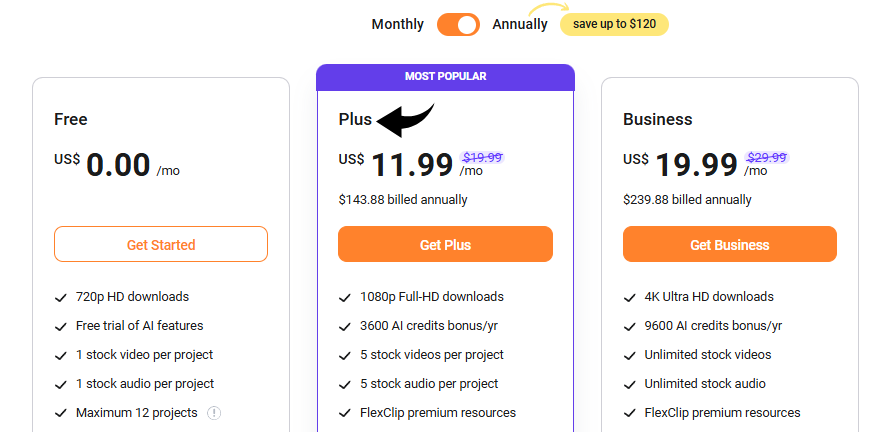 How to Use FlexClip: Complete Feature Guide (2026) 18 FlexClip Pricing Image
