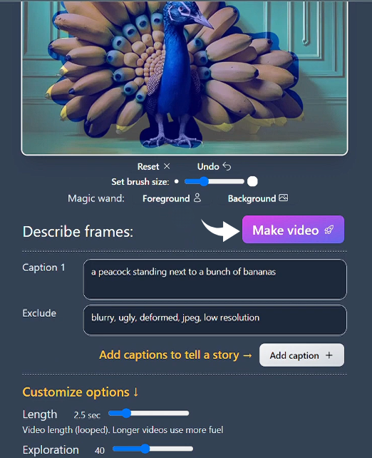 Genmo AI Custom Captions Image
