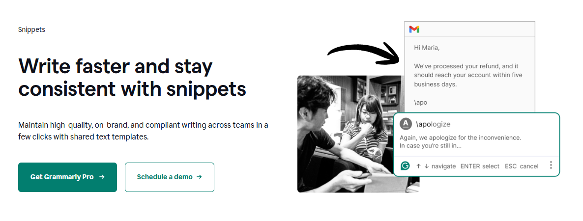 Grammarly Snippets