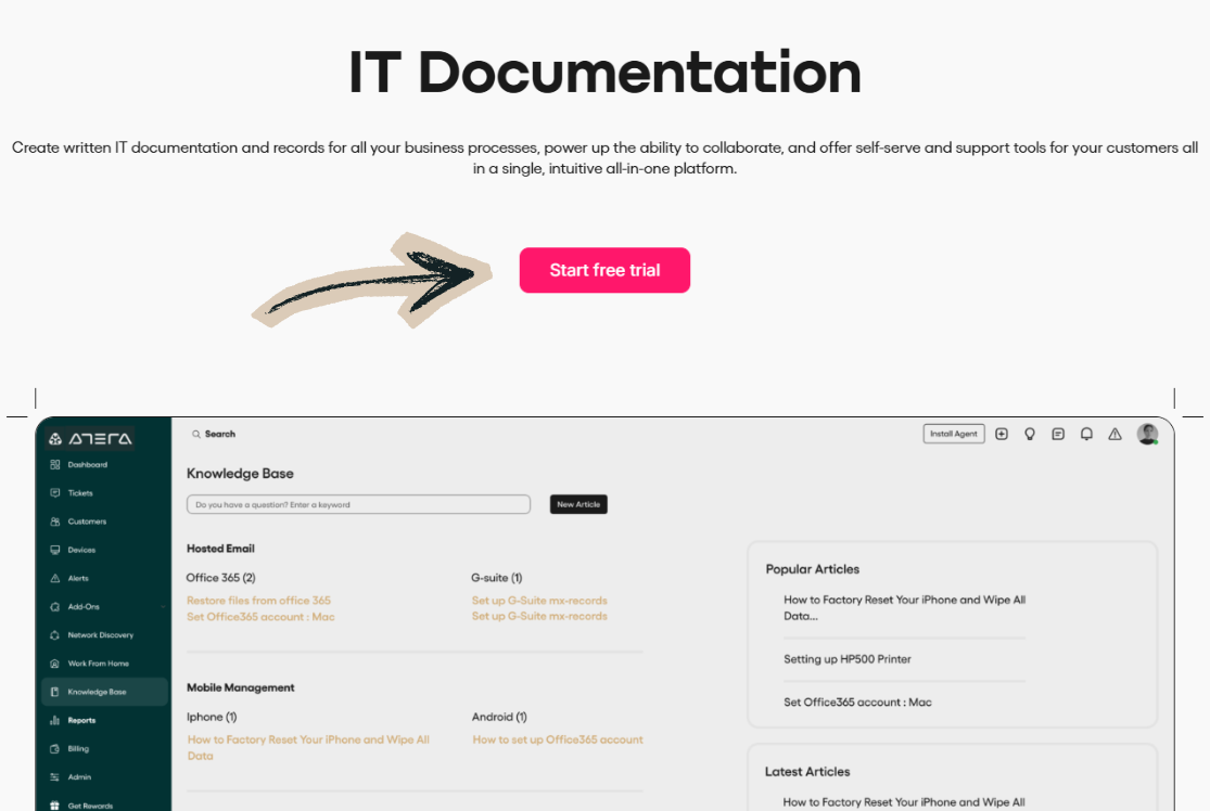 Atera Review: Best IT Management Platform in 2026? 14 Atera IT Documentation Management