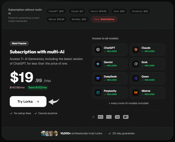 Lorka AI Pricing Image