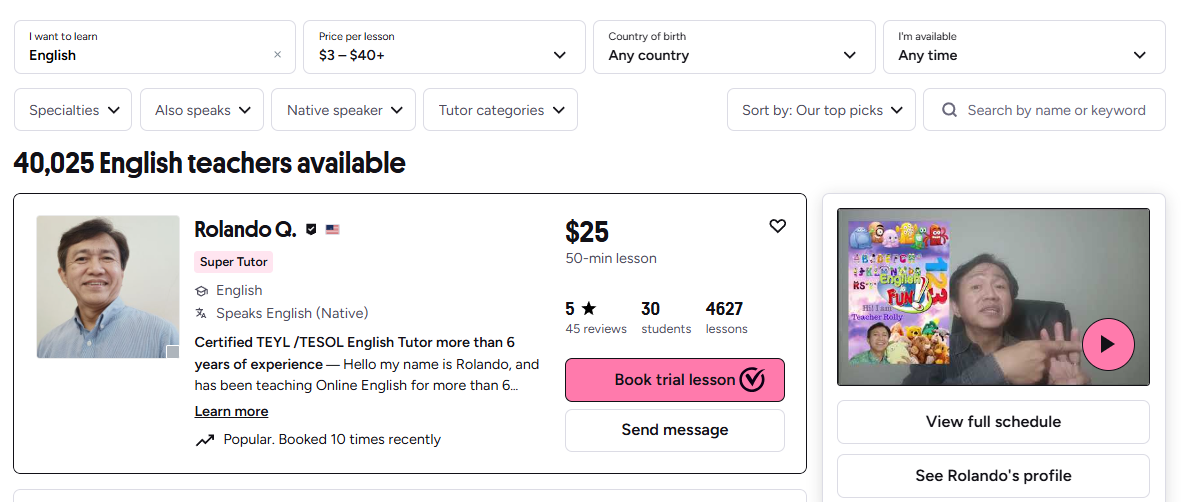 Perply Selective Tutor Library Image
