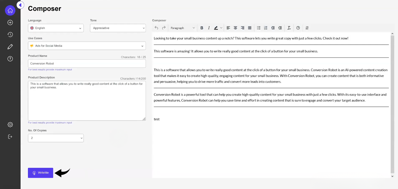 WriteMe Personal Experience Image
