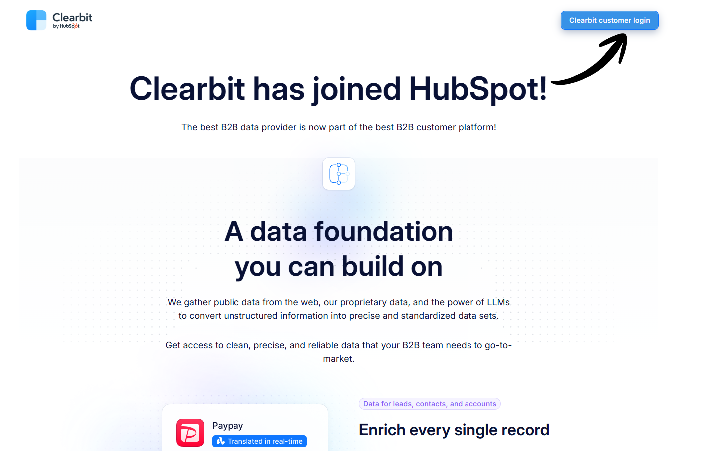 Clearbit Pricing 2026: What You Actually Pay 4 Clearbit homepage