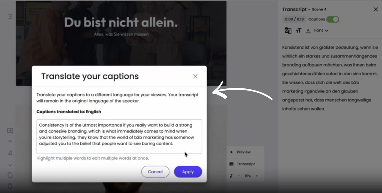 Lumen5 Automatic Video Translation