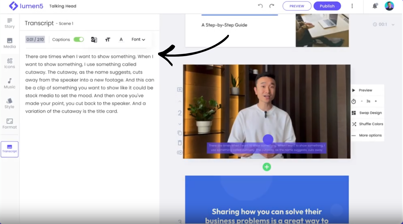 Lumen5 Talking Head Videos maker
