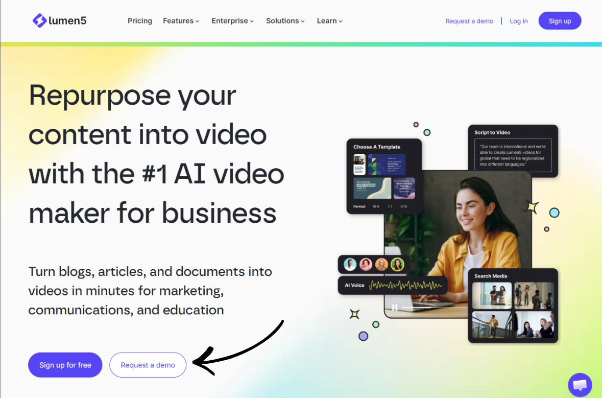 Lumen5 homepage