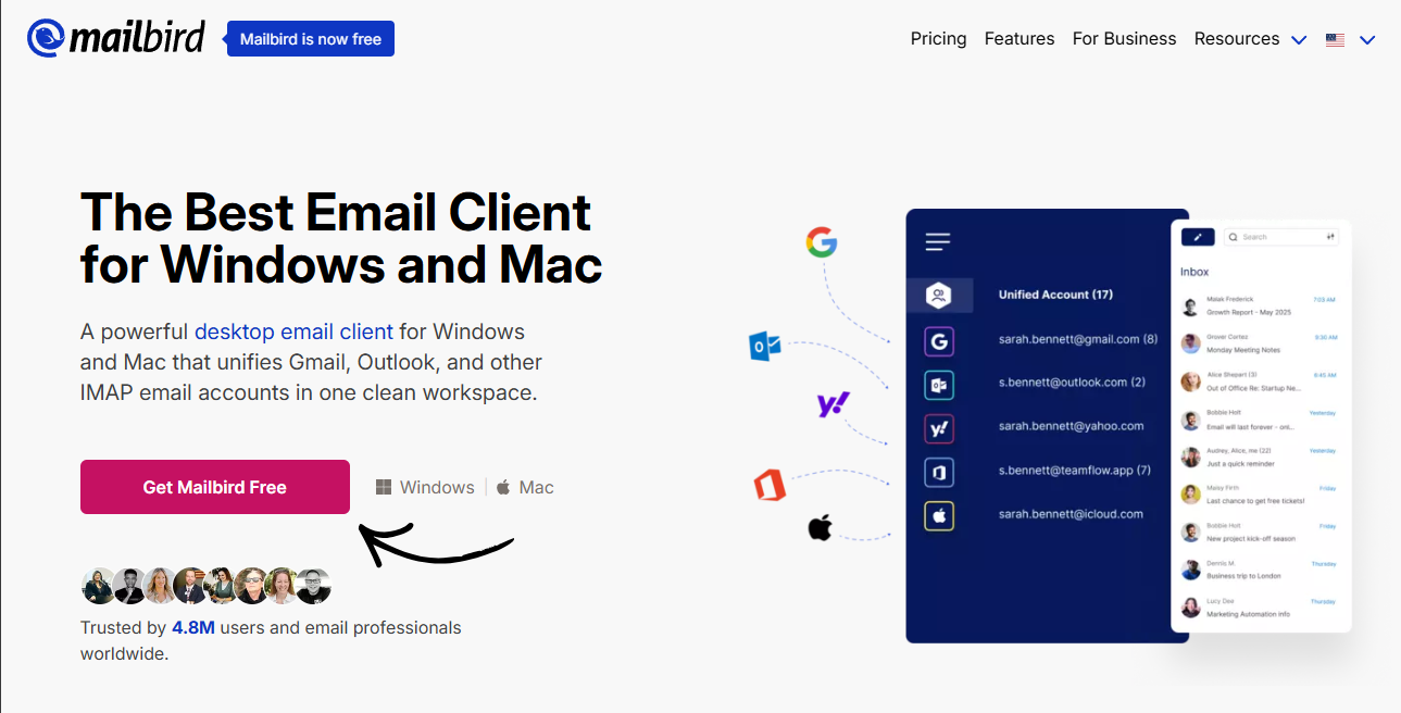 Mailbird homepage