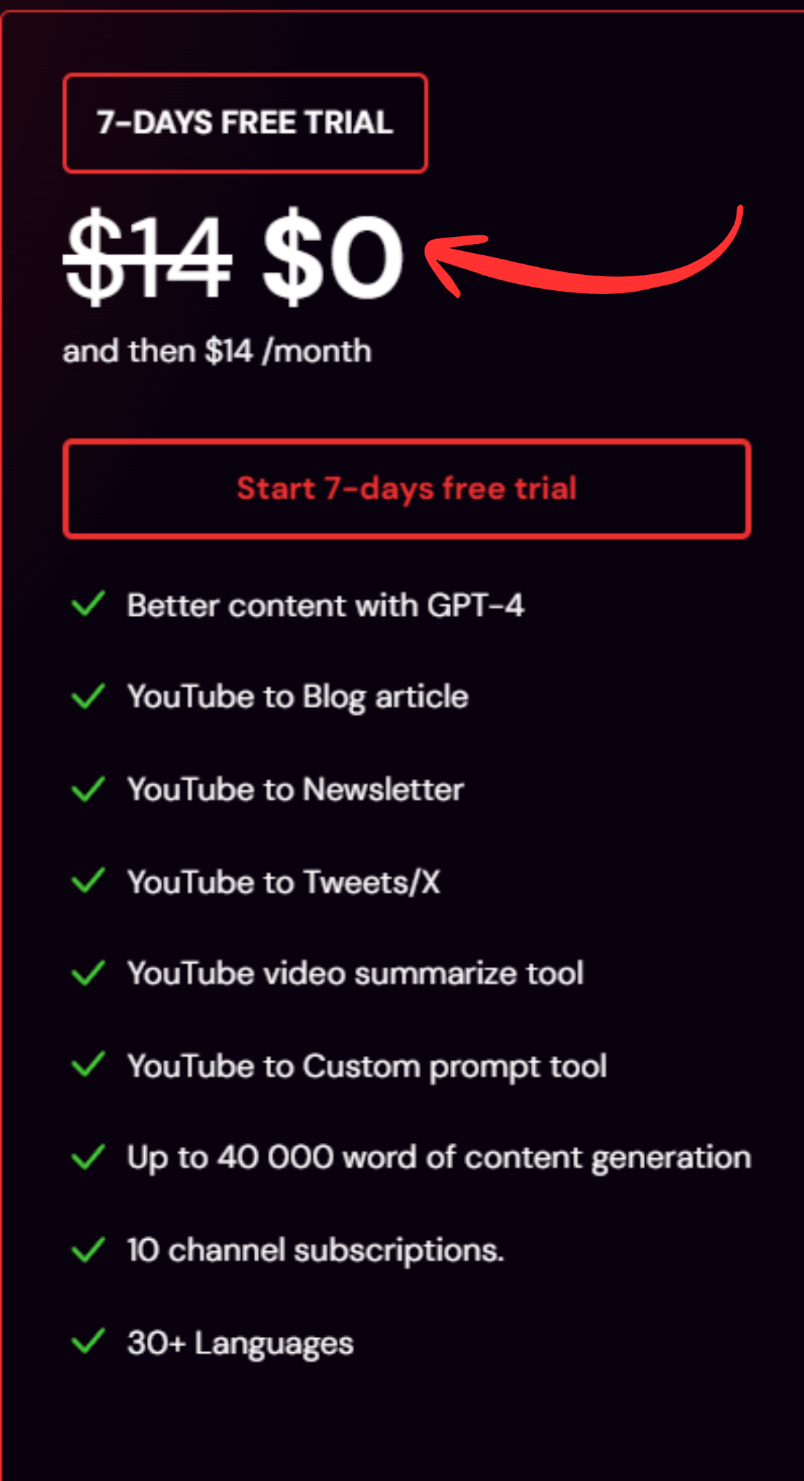 YTcopycat pricing