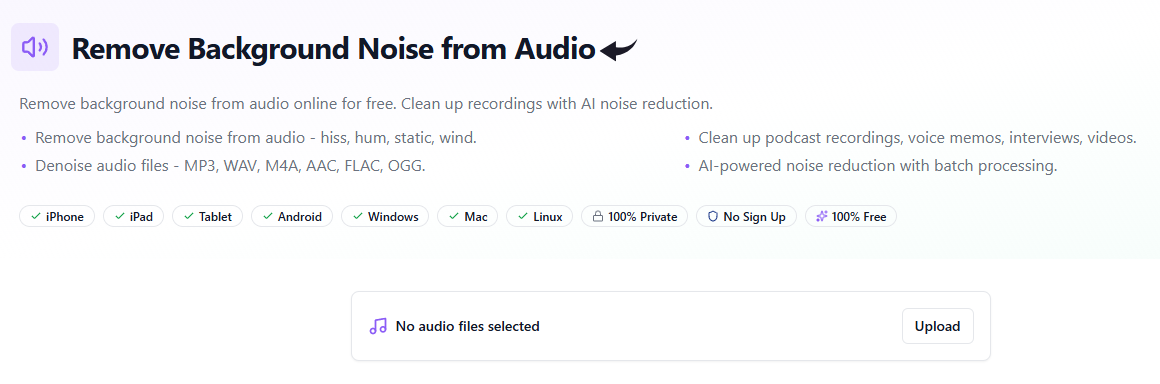 GliaCloud Review 2026: Best AI Video Generator? 12 GliaCloud Background Noise Remover Image