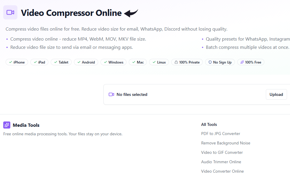 GliaCloud Review 2026: Best AI Video Generator? 13 GliaCloud Online Video Compressor Image
