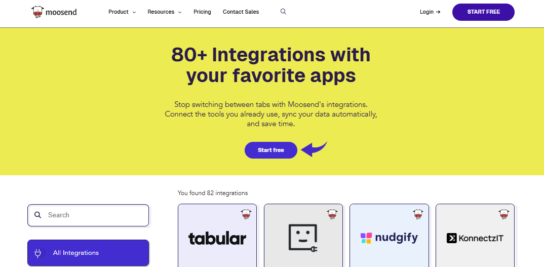 Moosend Popular Integrations Image