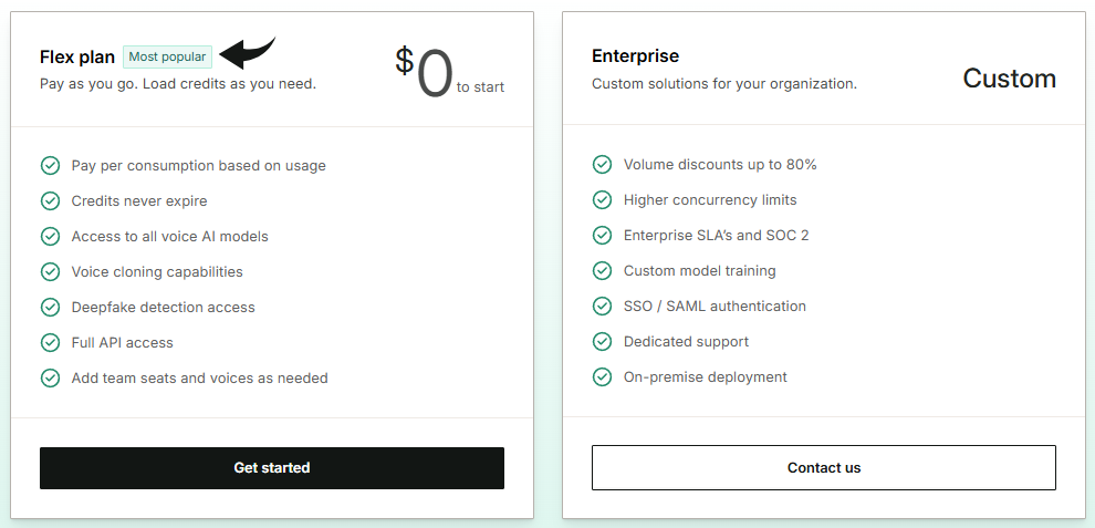 Resemble AI Pricing Image