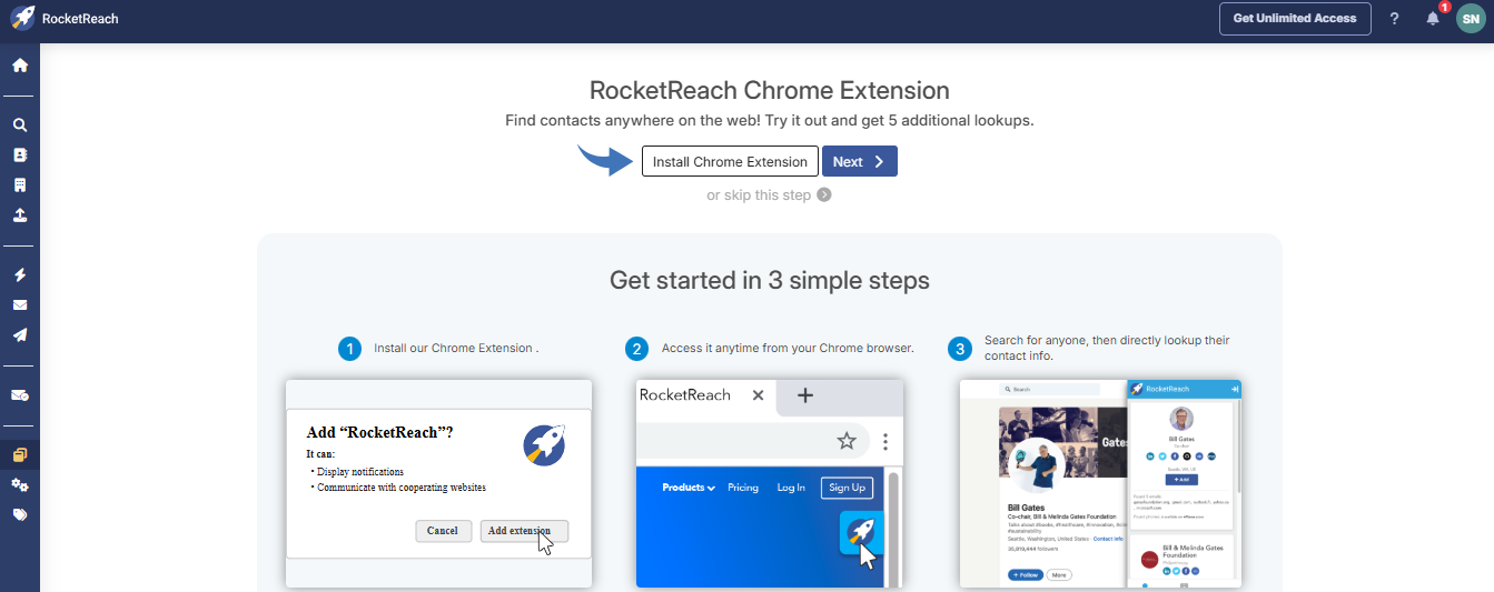 RocketReach Review in 2026: Best Email Finder Tool? 14 RocketReach Chrome Extension Image