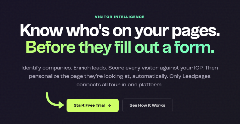 Leadpages Visitor Intelligence