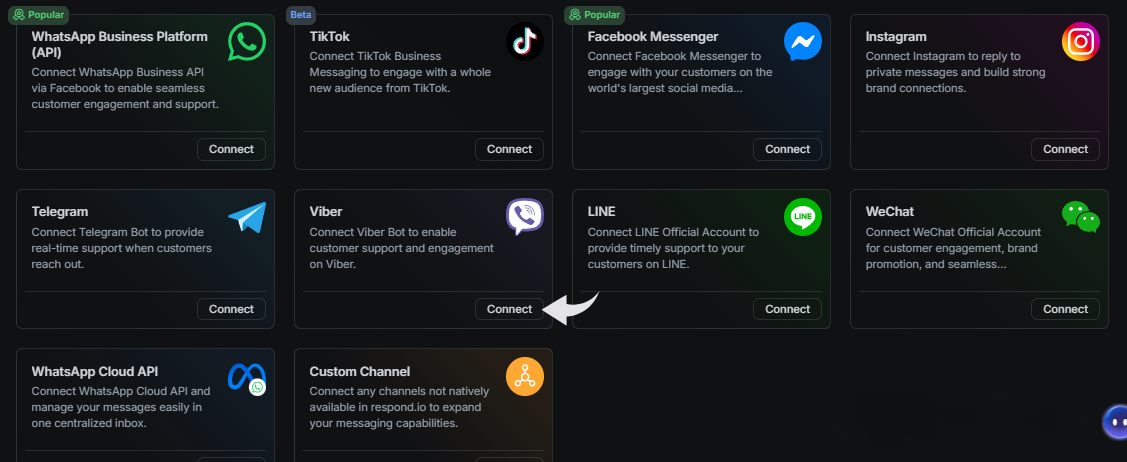 Respond io Social platform integrations Image