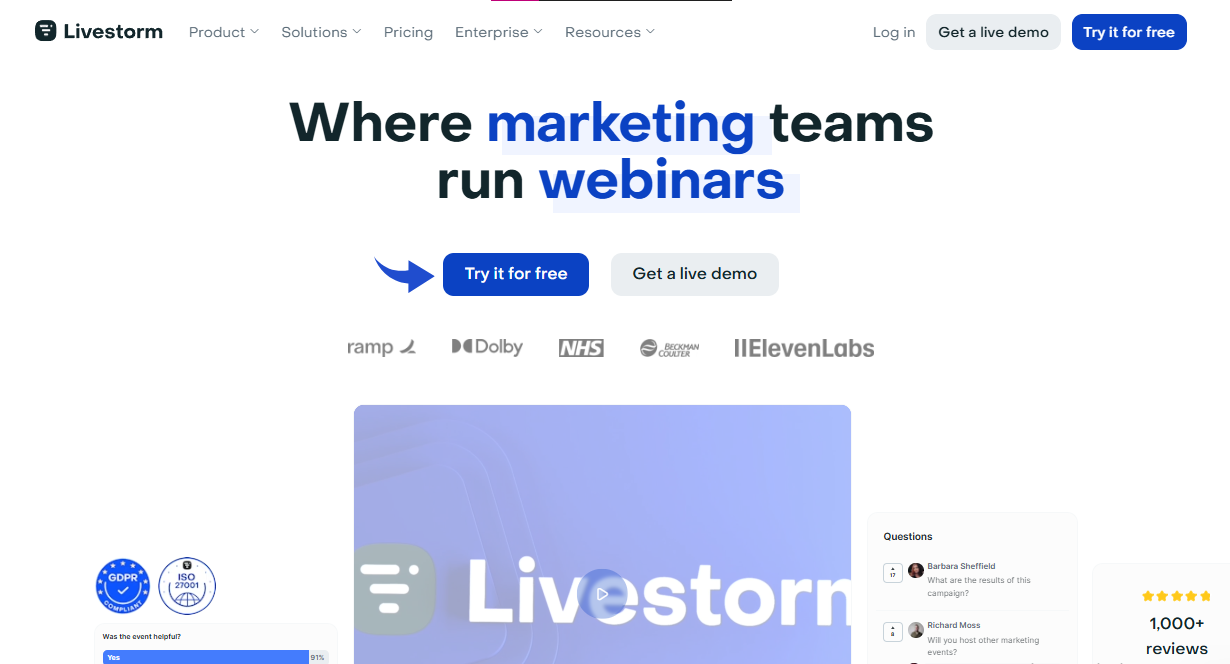 7 Best Webinar Software to Try in 2026 17 Livestorm introduction