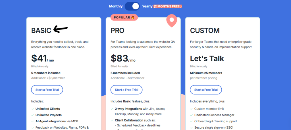 Bugherd Pricing