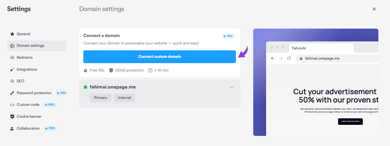 Is Onepage Worth $16.6/Month in 2026? My Take 9 Onepage hosting and custom domain