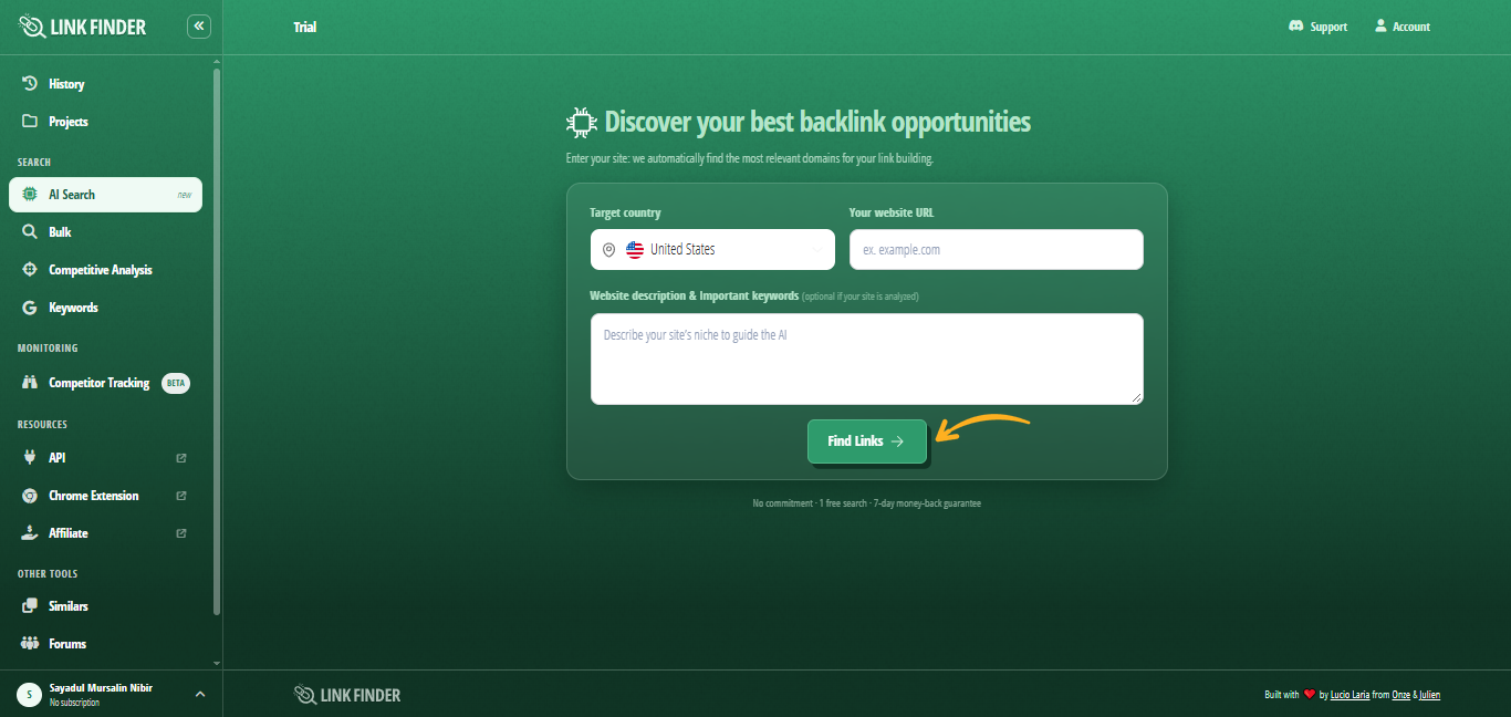 Link Finder AI Search