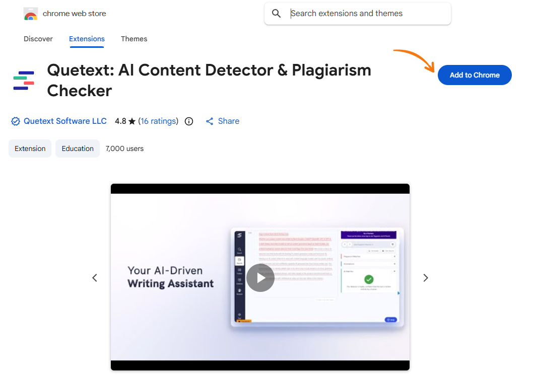Quetext Chrome Extension