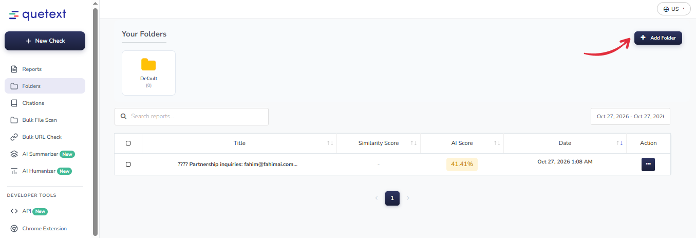 Quetext Folder Manager