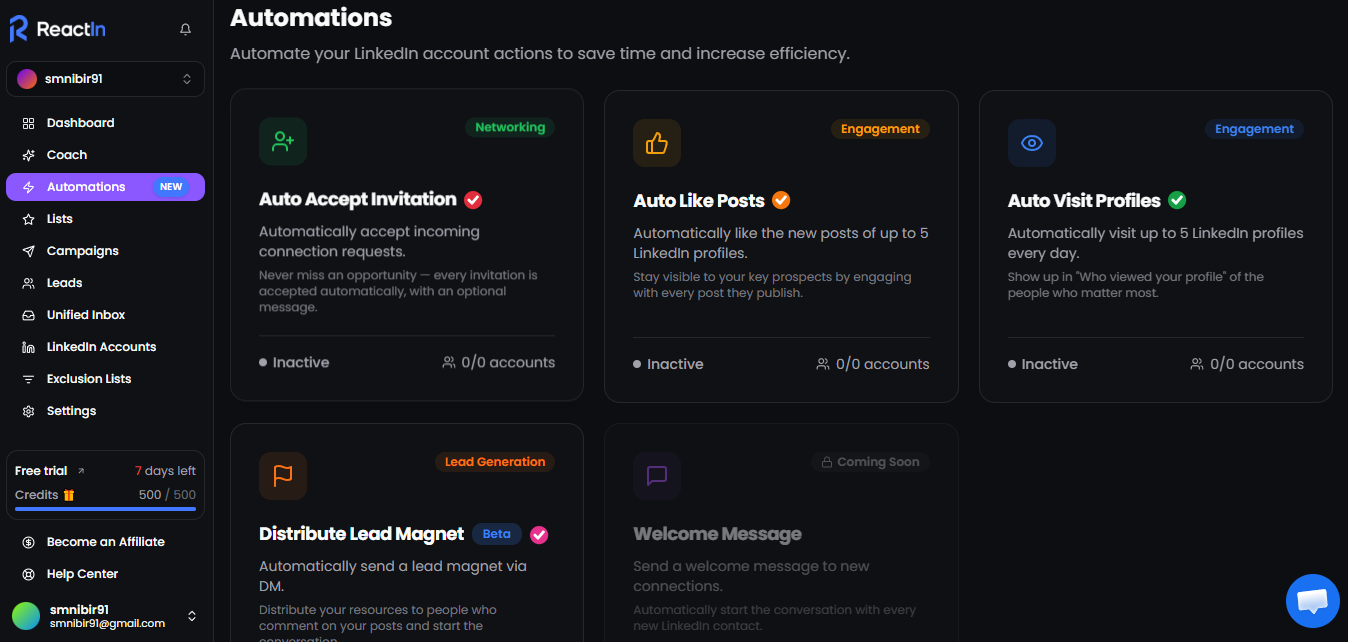 ReactIn AI Automations