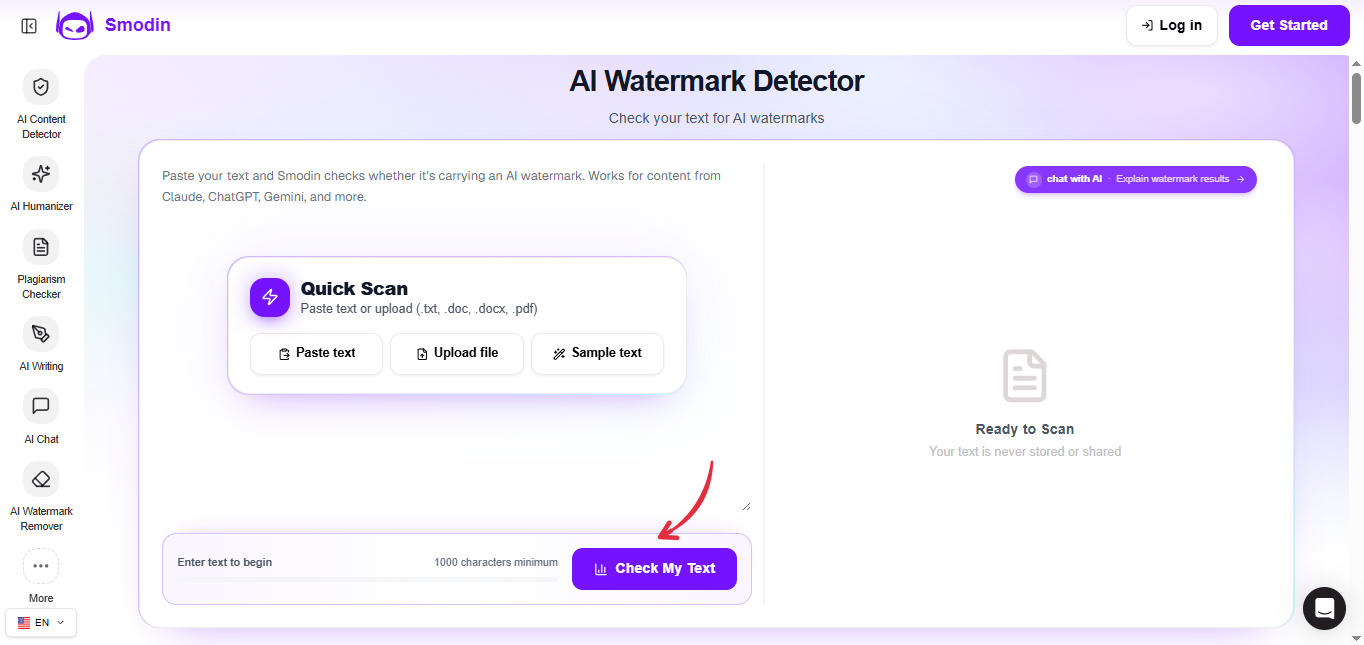 Smodin AI Watermark Detector