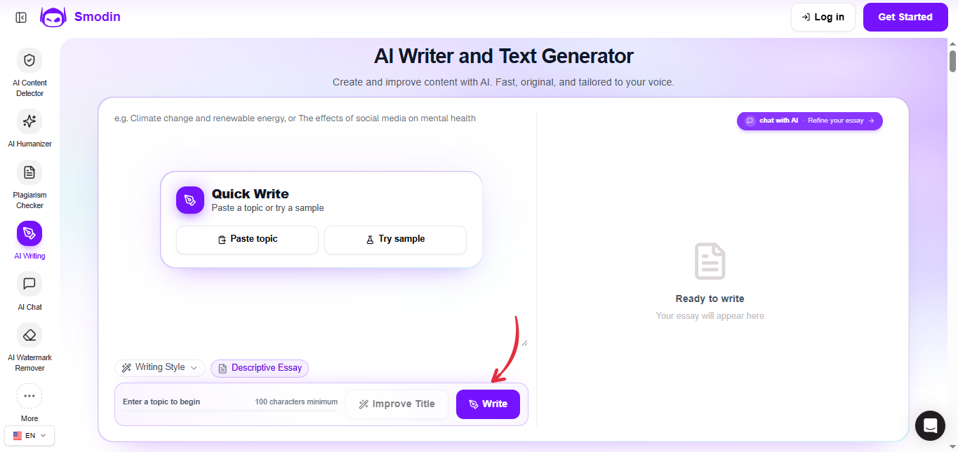 Smodin AI Writer and Text Generator