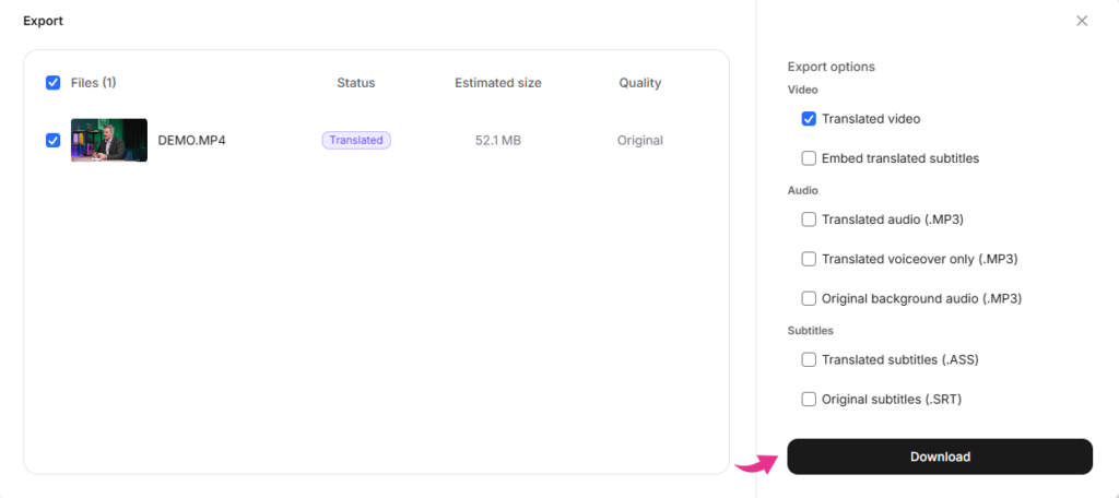 Vosko AI Review 2026: The Best AI Dubbing Tool for Creators? 9 Vosko AI Export Flexibility